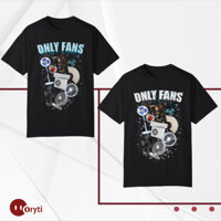 Áo thun họa tiết Only-Fans hình quạt unisex, 100% cotton co dãn 2 chiều, cổ tròn Menswear