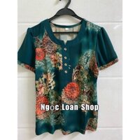 Áo thun hoa trung niên , ao voan cho mẹ QC_ngọc loan shop.