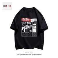 Áo thun học sinh mẫu mới phong cách Âu Mỹ unisex form rộng oversizecổ tròn tay ngắn #219
