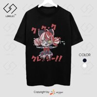 Áo thun Hololive Kureiji Ollie Chibi KU-KU-KU-KUREIJI (Black/White) ngắn tay