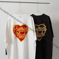 ÁO THUN HUMAN MADE HEART BADGE FORM RỘNG NAM NỮ UNISEX VẢI COTTON CAO CẤP 280GSM - BAPE PHẾCH