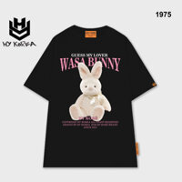 Áo thun HY KOREA Thỏ Wasa Bunny 1975 tay lỡ cotton 75 form rộng dễ thươngS-5XL