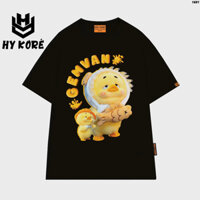 Áo thun HY KOREA Vịt Gemvan Vàng 1691 tay lỡ cotton 75 form rộng nam nữ unisex
