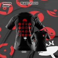 Áo Thun In Hình anime naruto Baju uchiha clan with sharingan