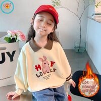 Áo thun in hình chú thỏ dễ thương IQ Angel cho trẻ em mặc mùa đông ấm áp và ấm cúng