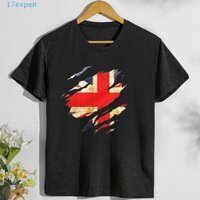 Áo Thun In Hình Cờ Nước Anh jack torn union jack uk Cổ Điển Thời Trang Đường Phố Cho Nam