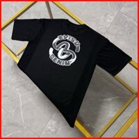 ♞Áo thun in hình cổ tròn Evisu Fu Shen Loose Cotton Nam Mới