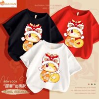 Áo thun in hình con rắn đỏ năm mới của Trung Quốc 2025 CNY Áo sơ mi gia đình dành cho cặp đôi / trẻ em / nam / nữ 2-14Y Áo thun bé gái bé trai dễ thương 🍒 ❈ ❈ ❈ 🛒 年 ❈ ✣ 年 T ❈