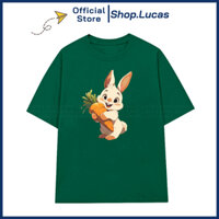 Áo Thun In Hình CON THỎ CÀ RỐT Unisex Nam Nữ Dễ Thương Cute Chất Vải Cotton Shop.Lucas