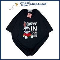 Áo Thun In Hình CON THỎ NGỒI Unisex Nam Nữ Hot Trend Cotton Co Giãn Thoáng Mát Shop.Lucas