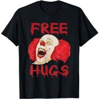 Áo thun in hình Free Hugs Halloween Evil Killer Scary Clown Horror Gift Áo thun