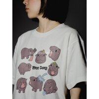 Áo Thun In Hình Hà Mã Moo Deng Siêu Đáng Yêu, Moo Deng, Hà Mã Con, MD006