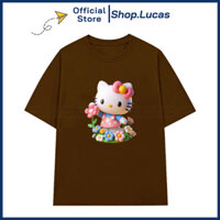 Áo Thun In Hình HELLO KITTY 2 Nam Nữ Unisex Cổ Tròn In Slogan Hot Trend Local Brand Shop Lucas