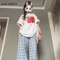 Áo thun in hình mèo trái cây rộng