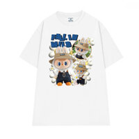 Áo thun in hình nhân vật hoạt hình áo thun đôi nam nữ thời trang mùa hè dáng rộng