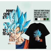 Áo thun in hình Son Goku, áo phông Dragon Ball dáng rộng tay lỡ chất liệu cotton thoáng mát thấm hút mồ hôiS-5XL