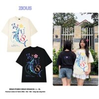 Áo Thun In Lụa ZIOUS OCEAN Tee Unisex Cotton Cổ Tròn From Rộng Dáng Suông Top Nam Nữ