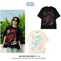 Áo Thun In Lụa ZIOUS SYMPHONY Tee Unisex Cotton Cổ Tròn From Rộng Dáng Suông Top Nam Nữ