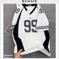 Áo thun in số trước ngực Áo Thun Tay Lỡ Số 99 Form Rộng Chất Cotton Khô, Phong Cách Thể Thao Năng Động Unisex
