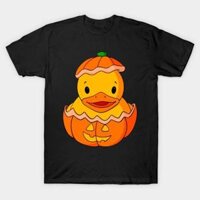 Áo thun Isaac Levitan Mùa thu vàng xinh dễ thương mới cổ tròn hot trend thịnh hành Jack O Lantern Rubber Duck TShirt 1