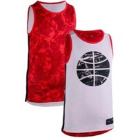 Áo thun jersey mặt chơi bóng rổ Decathlon TARMAK T500R cho bé trai/ gái trình độ trung bình - Đỏ/Trắng  [