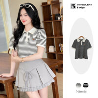 Áo thun kẻ ngang chất thun cotton, dáng cổ polo trẻ trung Twenty.Five 4730