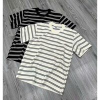 Áo thun kẻ ngang nam nữ 4 chiều, áo phông kẻ ngang nam nữ thấm rút mồ hôi Unisex