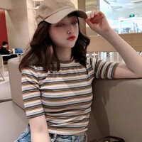 ÁO THUN KẺ SỌC NGANG, ÁO THỜI TRANG RETRO NĂNG ĐỘNG, HÀNG 1 KÍCH THƯỚC 2 MÀU NHƯ HÌNH