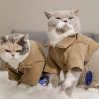 Áo thun khoá kéo cho chó mèo cao cấp - áo quần thú cưng đẹp
