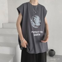 Áo thun không tay mùa hè cho nam phong cách Hàn Quốc, dáng rộng, phong cách đơn giản, áo tank top thoải mái, hợp thời trang, đa năng, cổ tròn