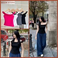 Áo thun kiểu trễ vai - Lami top, bảng 4 màu: Trắng/ Đen / Xám / Hồng