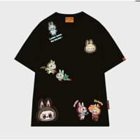 Áo thun LABUBU HY KOREA Icon Labubu Kappa 1688 tay lỡ cotton 75 form rộng nam nữ unisex