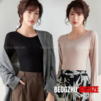 Áo Thun Lạnh Nữ Bigsize Áo Thun Nữ Basic Tay Dài Cổ Tròn Dáng Ôm Mùa Xuân Thu Kiểu Hàn Quốc