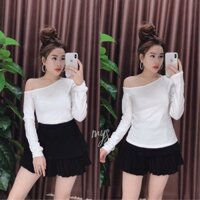 Áo thun lệch vai tay dài cho nữ