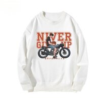 Áo thun local brand Cotton dài tay cỡ lớn Slam Dunk Honda Motorcycle Thu Đông Nam Nữ Cổ Tròn In Hình Lông Cừu-Flee