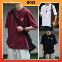Áo thun local brand form rộng,áo phông cặp đôi unisex nam chất cotton 100%, hình in độc đáo BOZI AT001