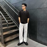 Áo thun local brand giá tận xưởng áo thun trơn 100% cotton vải dày 250GSM áo phông rộng nam nữ mẫu mới PT001