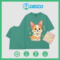 Áo thun local brand HAZACO áo thun unisex COUPLE áo thun phông rộng nam  in hình chú chó con gặm xương cute cute CP027