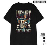 Áo thun Local Brand URBAN GREY - Snake Tattoo - tay lỡ, form rộng - (In lưng - G) 1088