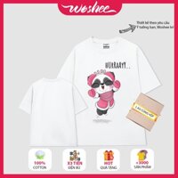 Áo thun local brand WOSHEE áo thun unisex COUPLE áo thun phông rộng nam nữ in hình chú gấu trúc ngộ nghĩnh CP033