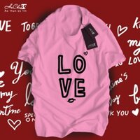 Áo Thun LOVE kiss - Nhiều màu - Vải Cotton 4C may dây cổ hàng CAO CẤP (Hình thật)