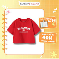 Áo Thun Lửng Bé Gái Form Rộng Cotton, Thoáng Mát, In Họa Tiết (1-10 tuổi) Baa baby- AT33N