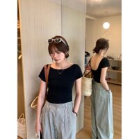 Áo thun lửng nữ Baby tee Form ôm nhẹ Croptop Tay ngắn Áo phông thun Cộc nữ Cộc tay crt Cổ chữ U BabyTee