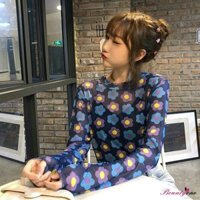 Áo thun lưới hoa họa tiết