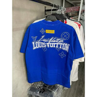 Áo thun Luôn Vui Vẻ màu xanh coban chất liệu cotton 2 chiều cao câp