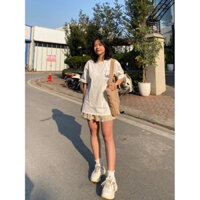 Áo thun mặc đôi in gấu Lee 2 mặt chất cotton khô mềm mịn