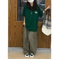 Áo thun màu xanh rêu nam, nữ , áo phông tay lỡ rộng hot trend