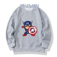 Áo thun MICHLEY Captain America dành cho trẻ em in hình hoạt hình dễ thương
