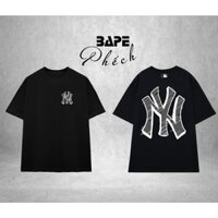 ÁO THUN MLB BASIC LOGO NEW YORK YANKEES FORM RỘNG NAM NỮ UNISEX VẢI COTTON CAO CẤP - BAPE PHẾCH