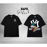 Áo thun mlb doraemon form rộng nam nữ unisex vải cotton hai chiều cao cấp 280gsm - bape phếch